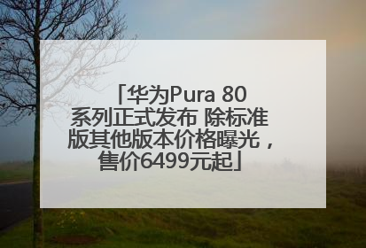 华为Pura 80系列正式发布 除标准版其他版本价格曝光，售价6499元起