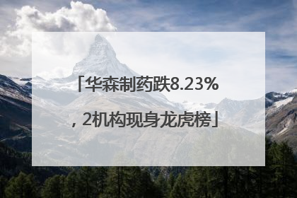 华森制药跌8.23%，2机构现身龙虎榜