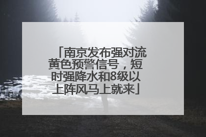 南京发布强对流黄色预警信号，短时强降水和8级以上阵风马上就来
