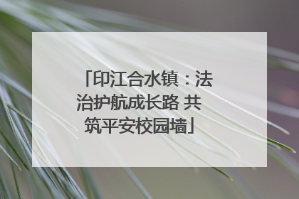 印江合水镇：法治护航成长路 共筑平安校园墙