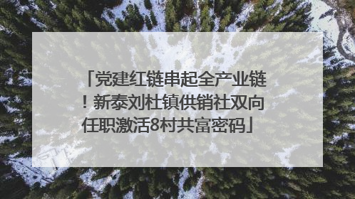 党建红链串起全产业链！新泰刘杜镇供销社双向任职激活8村共富密码