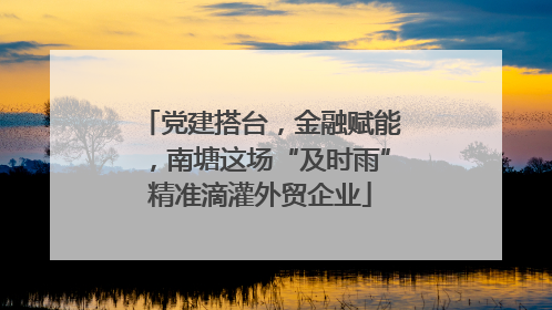 党建搭台，金融赋能，南塘这场“及时雨”精准滴灌外贸企业