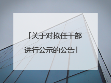 关于对拟任干部进行公示的公告