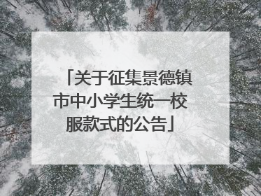 关于征集景德镇市中小学生统一校服款式的公告