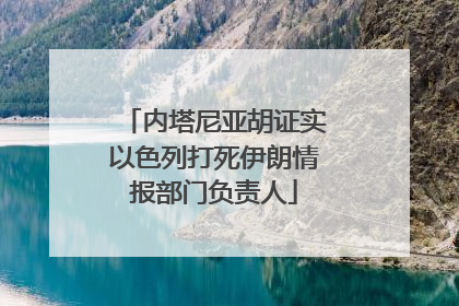 内塔尼亚胡证实以色列打死伊朗情报部门负责人