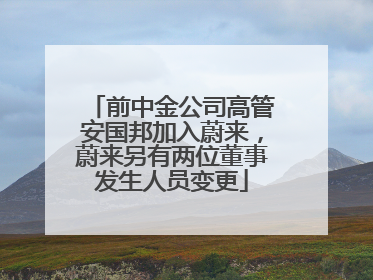 前中金公司高管安国邦加入蔚来，蔚来另有两位董事发生人员变更