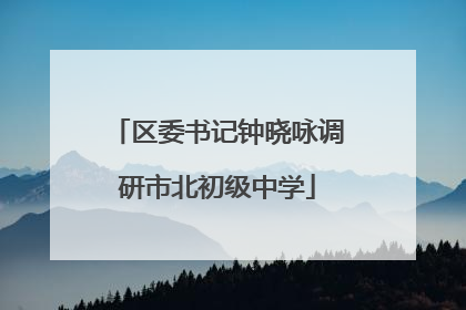 区委书记钟晓咏调研市北初级中学