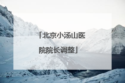 北京小汤山医院院长调整