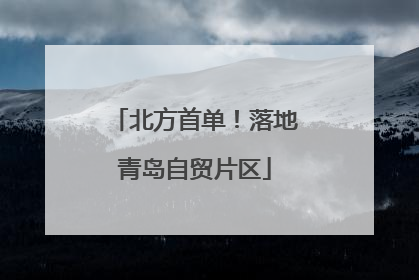 北方首单！落地青岛自贸片区