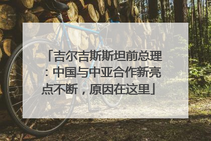 吉尔吉斯斯坦前总理：中国与中亚合作新亮点不断，原因在这里