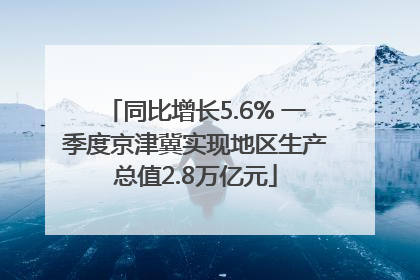 同比增长5.6% 一季度京津冀实现地区生产总值2.8万亿元