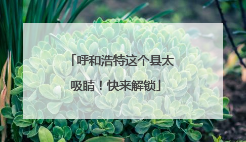 呼和浩特这个县太吸睛！快来解锁