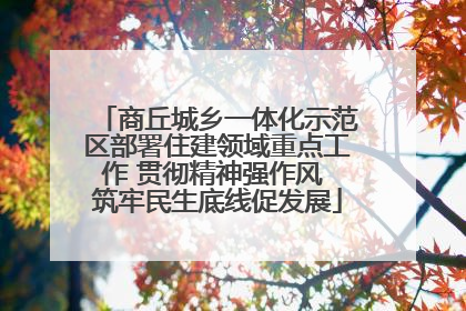 商丘城乡一体化示范区部署住建领域重点工作 贯彻精神强作风 筑牢民生底线促发展