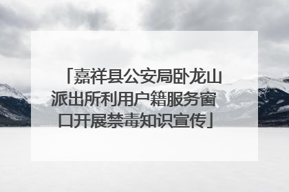 嘉祥县公安局卧龙山派出所利用户籍服务窗口开展禁毒知识宣传