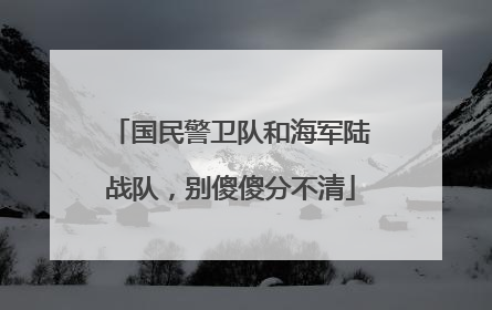 国民警卫队和海军陆战队，别傻傻分不清