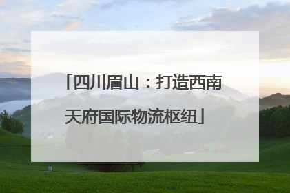 四川眉山：打造西南天府国际物流枢纽