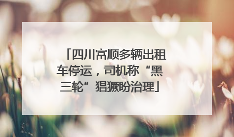 四川富顺多辆出租车停运，司机称“黑三轮”猖獗盼治理