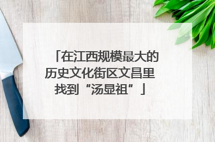 在江西规模最大的历史文化街区文昌里找到“汤显祖”