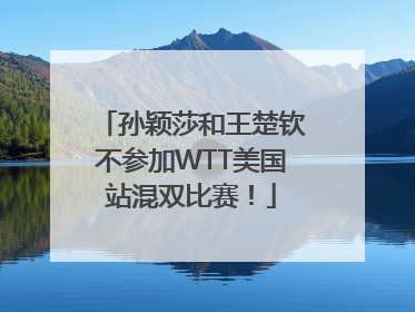 孙颖莎和王楚钦不参加WTT美国站混双比赛！