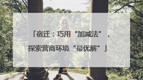 宿迁：巧用“加减法”，探索营商环境“最优解”