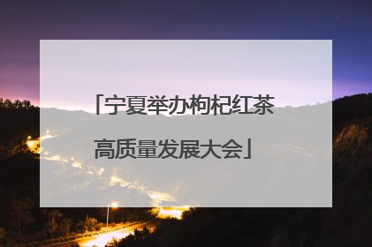 宁夏举办枸杞红茶高质量发展大会