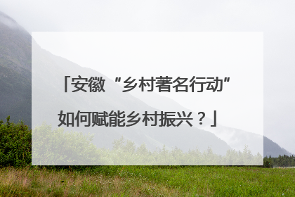 安徽“乡村著名行动”如何赋能乡村振兴？
