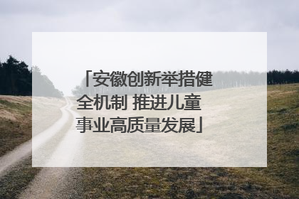 安徽创新举措健全机制 推进儿童事业高质量发展