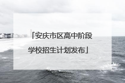 安庆市区高中阶段学校招生计划发布
