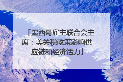 墨西哥雇主联合会主席：美关税政策影响供应链和经济活力
