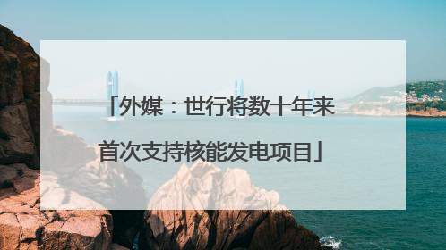 外媒：世行将数十年来首次支持核能发电项目