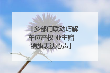 多部门联动巧解车位产权 业主赠锦旗表达心声