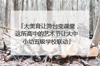 大美育让舞台变课堂，这所高中的艺术节让大中小幼五级学校联动