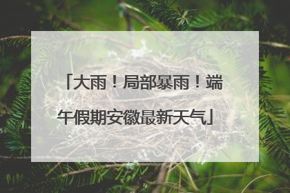 大雨！局部暴雨！端午假期安徽最新天气