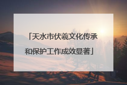 天水市伏羲文化传承和保护工作成效显著