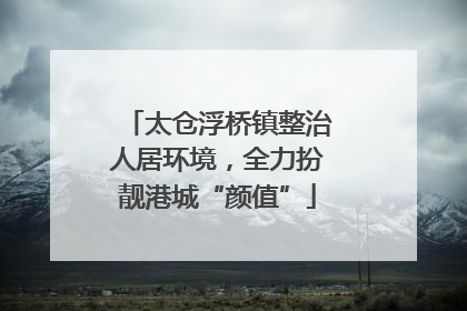 太仓浮桥镇整治人居环境，全力扮靓港城“颜值”