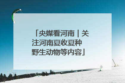央媒看河南｜关注河南夏收夏种 野生动物等内容