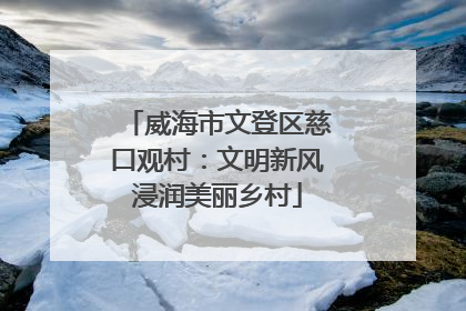 威海市文登区慈口观村：文明新风浸润美丽乡村