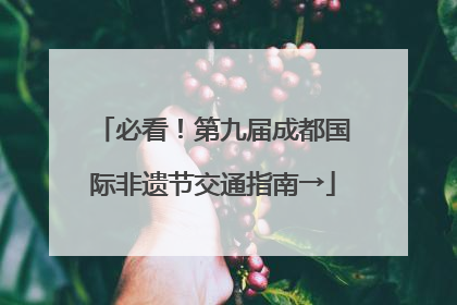 必看！第九届成都国际非遗节交通指南→