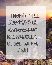 德州市“职工美好生活季·暖心消费嘉年华”德百家电惠工专项消费活动正式启动