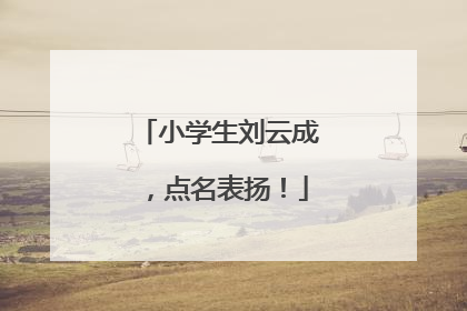 小学生刘云成，点名表扬！