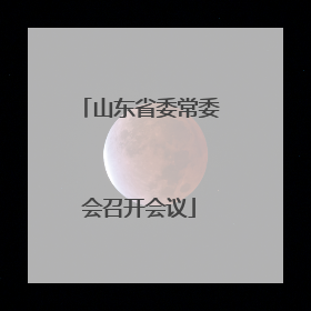 山东省委常委会召开会议