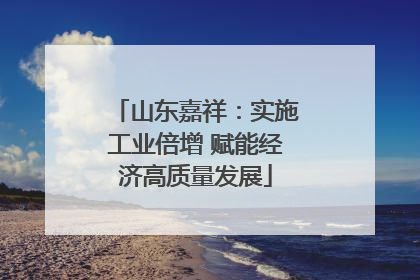 山东嘉祥：实施工业倍增 赋能经济高质量发展