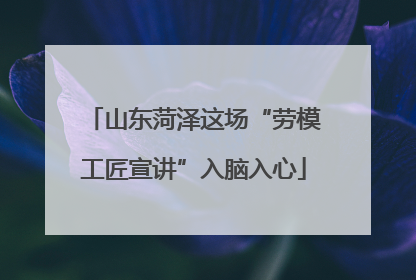 山东菏泽这场“劳模工匠宣讲”入脑入心
