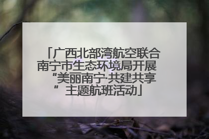 广西北部湾航空联合南宁市生态环境局开展“美丽南宁·共建共享”主题航班活动