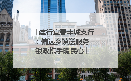 建行宜春丰城支行：偏远乡镇送服务 银政携手暖民心