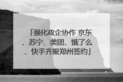 强化政企协作 京东、苏宁、美团、饿了么、快手齐聚郑州签约