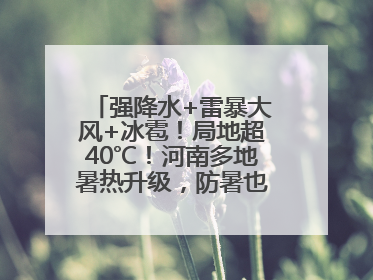 强降水+雷暴大风+冰雹！局地超40℃！河南多地暑热升级，防暑也要防强对流