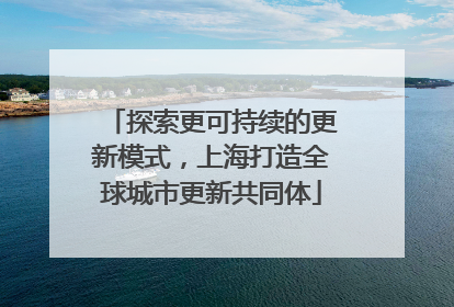 探索更可持续的更新模式，上海打造全球城市更新共同体
