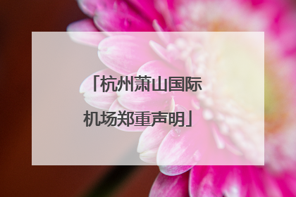 杭州萧山国际机场郑重声明