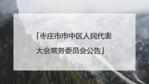 枣庄市市中区人民代表大会常务委员会公告